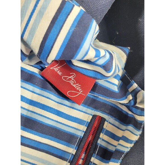 Vera Bradley Tote Bag Womens Medium Blue Red Paisley Canvas Shoulder Purse - Picture 12 of 14